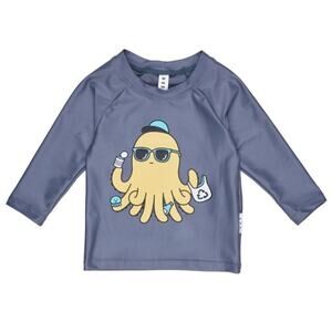 Huxbaby Unisex SPF Octopus Blue Gray Rashguard Swim Top
